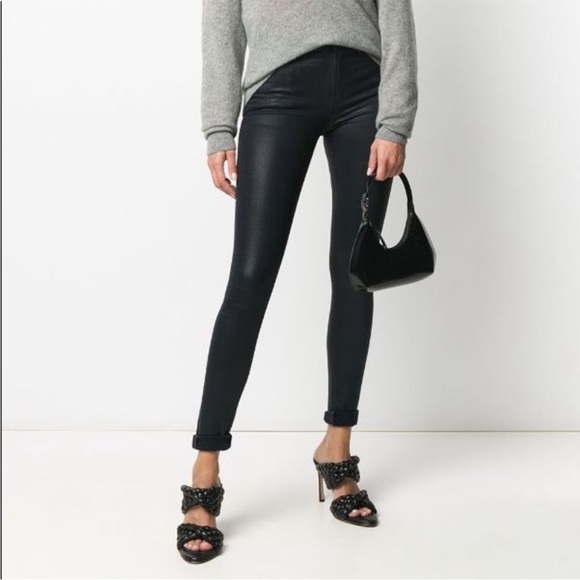 Citizens of Humanity Rocket High Rise Wax Coated Leatherette Skinny Jeans - Picture 3 of 14
